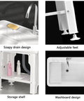 Freestanding Plastic Laundry Sink With Detachable Washboard And Hot And Cold Faucet Hoses And Drain Kit features and design