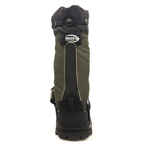 Rugged 840 Denier Waterproof Winter Boots With Heavy Foam Insulation And 32 Replaceable Ice Cleats For Kickass Traction On Frozen Trails Built Different To Slay Deep Snow Adventures XL Size, back view.