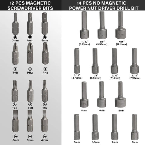 28 Piece Magnetic Ratcheting Screwdriver Set With CRV Bits Nut Drivers And Telescoping Magnetic Pickup Tool for DIY and Auto Repair