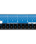 Easy Read Pro Grade Stainless Steel Ruler With Standard And Metric Measurements 18.25 Inch Long Bright Blue Finish Built To Last For Home Shop And Classroom Everyday Use in bright blue with clear markings.