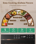 Pro Level Electric Food Dehydrator With Ten Roomy Stainless Trays For Big Batch Jerky And Crispy Fruit Snaps controls and features
