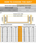 Size guide for Heavy Duty Locking Drawer Slides 53 Inch Width Full Extension Runners With Lock And Ball Bearing Stainless Steel Drawer Rails.
