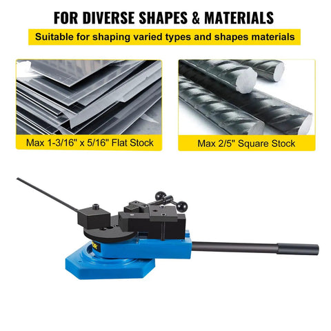 Heavy Duty Manual Bender For Steel And Metal Rods With Adjustable Radius And Angle Pro Grade Scroll Bender For flat and square stock