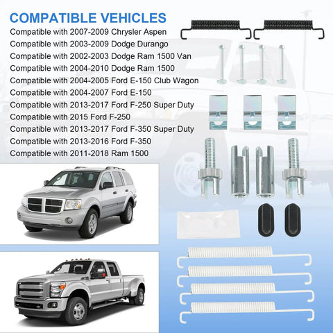 Rear Parking Brake Hardware Kit That Fits 2007 2009 Chrysler Aspen, 2003 2009 Dodge Durango, 2002 2003 Ram 1500 Van, 2004 2010 Ram 1500