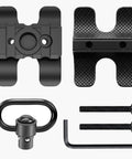 Tactical Shotgun Barrel Clamp Mount With QD Sling Swivel And Picatinny Rail Flashlight And Sling Mount components