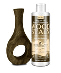 Top Shelf Water Based Wood Stain In Deep Walnut Tone To Refresh Scuffed Furniture And Cabinetry With Nontoxic Low Odor Formula That Protects Every Grain Line For A Dope Matte Look That Truly Delivers, 250ml bottle and wooden decor.