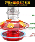 Outdoor Hummingbird Feeders Set Of 2 20 Ounce Plastic Feeders With Five Flower Shaped Ports Cleaning Brush Leak Proof