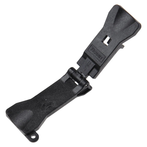 Giga-TX Jack Module Termination Tool For RJ Plug Installations, Pro Grade Easy-Grip Tool With Smooth Forward Termination Ensuring Fully Seated Conductors, Works On TP Style Giga-TX Modules, 1 Pack. Black plastic tool on white background