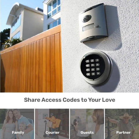 Badass Wireless Keypad For Automatic Swing Gate Boasts Dead Simple Setup Hella Tough Metal Housing And Smart Digital Code Panel on wall