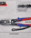 Five Blade Hand Crimper For 22 To 28 Gauge Sheet Metal Duct Work Downspout And Stove Pipe Crimp Tool with TPR handle and size details