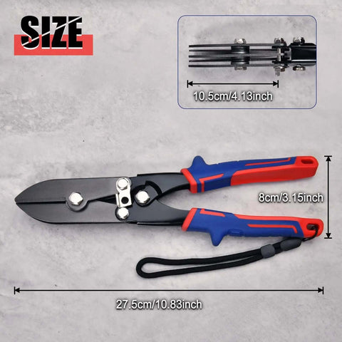 Five Blade Hand Crimper For 22 To 28 Gauge Sheet Metal Duct Work Downspout And Stove Pipe Crimp Tool with TPR handle and size details