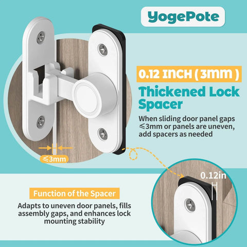 90 Degree And 180 Degree Barn Door Lock Zinc Alloy Flip Gate Latch with 3mm Spacer for Bathroom Bedroom Fence Garage Cabinet