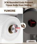 Comparison of 3cm and 2cm ends on Heavy Duty Wall Mounted Double Toilet Paper Holder With Shelf In Brushed Nickel Stainless Steel Dual Roll Dispenser And Flushable Wipes Dispenser No Fuss Bathroom Storage Solution