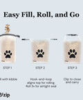 Large Roll Top Pet Food Storage Bag With Airtight Seal Keeps Kibble Fresh 40 Cup Capacity BPA Free steps for sealing