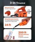 3-In-1 Electric Hoist Winch With 1550 Lb Capacity, Do-It-All Heavy-Duty Portable Power Crane, 1500W, 25 Ft Lifting Height, 16.4 Ft/Min No Load Speed, Includes Manual, Wired And Wireless Remote Control For Garage, Workshop, And Warehouse. 3-in-1 control panel with manual, wired, and wireless remotes