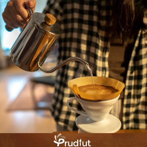 Pouring water into an unbleached coffee filter cone in a white dripper, using Rock Solid Pack Of Unbleached Number Four Cone Coffee Filter Papers 200 Count Fits 8 To 12 Cup Drip Brewers For Ninja Makers Smooth Daily Sip Everyday Essential.