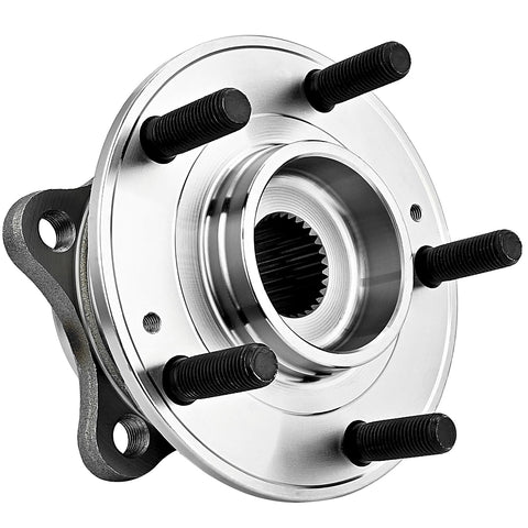 Wheel Bearing Hub Assembly Set For 2011 Through 2015 Kia Sorento, 2007 Through 2014 Hyundai Santa Fe, front view with 5-lug, 4-bolt flange