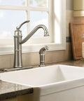 Wetherly High Arc Kitchen Faucet With Side Spray In Spot Resist Stainless, One Handle Lever For Easy Install