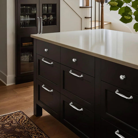 Dark kitchen cabinets with 10 Pack Brushed Nickel Cabinet Knobs And Pulls For Kitchen Cabinets Bedroom Dressers And Wardrobes Solid Zinc Alloy Hardware Easy Installation Durable Furniture Hardware Dope Look Modern Update visible.