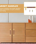 Black Walnut Solid Wood Brass Cabinet Pulls 195mm Length 160mm Center Hole Durable Wardrobe Drawer Cupboard Door Hardware mounted on a cabinet