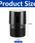 Four Pack 1-1/2 Inch Npt Threaded Abs In Line Valve Vents Rv Camper Kick Out Bad Sewer Gas Odors Spring Loaded Exhaust Plumbing Accessory Set showing product dimensions, 2.64in height and 1.72in width.