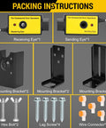 Beefed Up Safety Sensor Photo Eye For LiftMaster Commercial Doors with brackets, bolts, and wiring accessories.