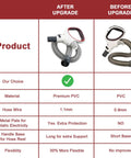 Comparison of Replacement Hose Handle For Shark Rotator Lift Away Upright Vacuums Pro Series showing before and after upgrades.