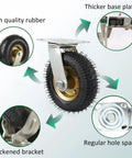 Two Pack Heavy Duty Inflatable Rubber Swivel Casters Silent Gliding Wheels with high quality rubber and thickened bracket.