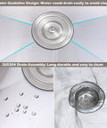 15x20 Inch Drop In Bar Sink for Busy Kitchens and RVs showing water flow design in 304 stainless steel, scratch and stain-resistant.
