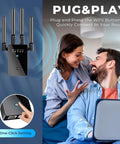Best WiFi Extender And Signal Booster For Home, 6X Faster Internet, with couple enjoying seamless connection