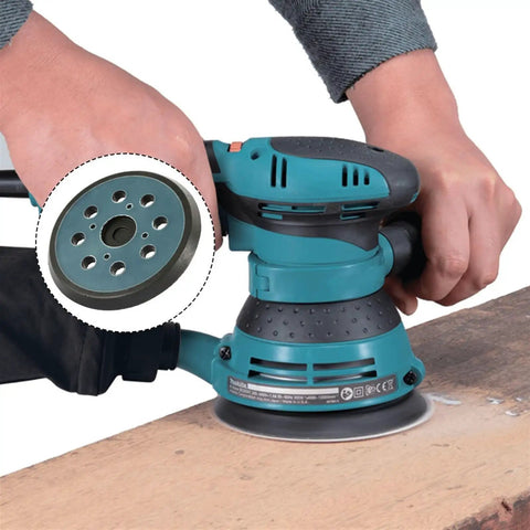 Heavy Duty 5 Inch Sanding Backing Pad With 8 Holes For Killer Dust Control Fits Most Random Orbit Sanders in use on wood.