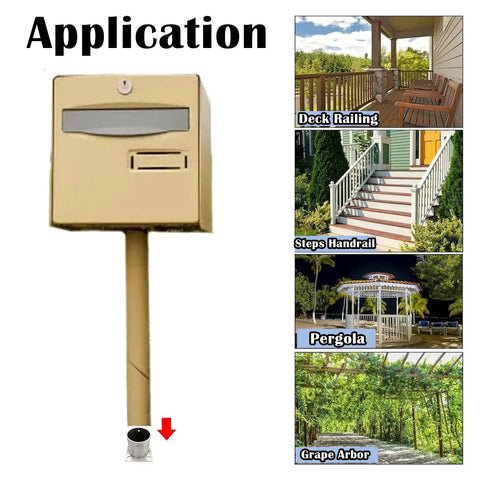 Built Tough Hella Durable Stainless Steel Post Base Anchor Bracket For Fence And Round Pole Support with mailbox application.