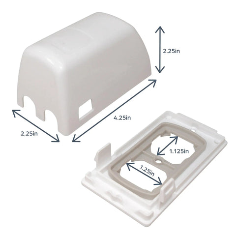 Dual Fit Outlet Covers For Standard And Decora Plugs, Baby Proof Electrical Outlet Covers dimensions display with fit size