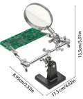 Heavy Duty Magnifying Glass Vise With Badass Rock Solid Grip And Fine Tuned Focus Lens for inspecting a circuit board with clamps