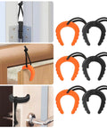 Six Piece Heavy Duty Tactical Door Stopper Kit For First Responders And Home Safety features TPE door stoppers in orange and black.