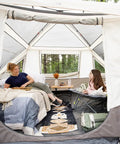 Interior view of Ten Person Instant Cabin Tent With Built In Led Lighting And Pop Up Setup Large Lighted Camping Tent For Outdoor Adventures