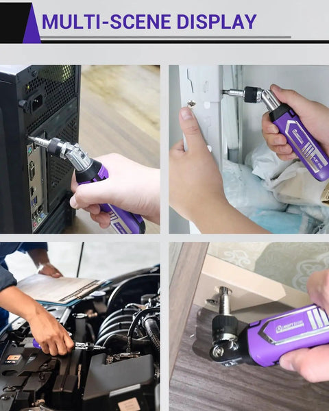 14 In 1 Ratchet Screwdriver Set With 180 Degree Pivot Handle, ideal for electronics, DIY, car emergencies, and repairs.