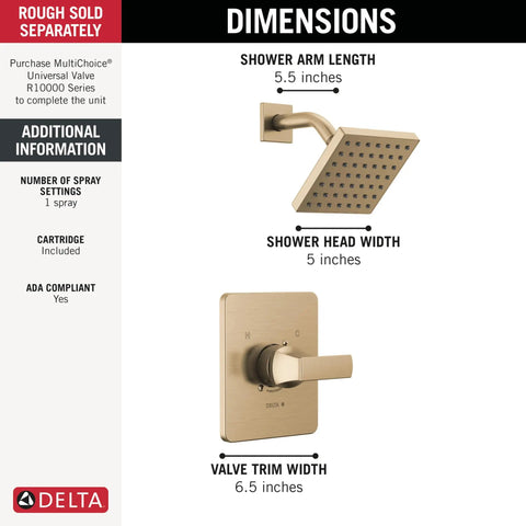 Rich Champagne Bronze Shower Head And Handle Set With Rock Solid Brushed Finish Valve Trim Kit Delivering Top Shelf Full Body Spray And Intense Water Pressure For A Super Fresh Bathroom Upgrade Rough In Not Included