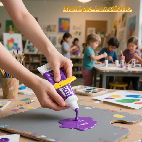 Using the Four Pack Toothpaste Squeezers Hanging Tube Squeezer Tool Multicolor Tubular Paste Dispenser to extract paint.