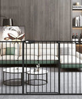 Extra Tall Wide Pressure Mounted Baby Gate With Triple Lock, Walk Through Swing Auto Close Safety Gate for indoor stairs