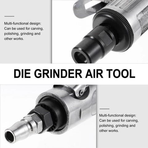 Compact Pneumatic Air Pencil Die Grinder With Heavy Duty Steel Build For Precision Engraving And Polishing Tasks close-up of air tool with multi-functional design.