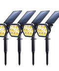 Outdoor Solar Lights 10 LED Landscape Spotlights 2-In-1 Wall and Path Lighting for Yard Garden Walkway Porch Pool Driveway 4-Pack
