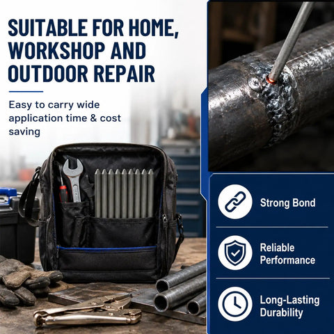 Low Temperature Universal Welding Rod Kit for DIY Brazing and Soldering with a wrench in a workshop setting