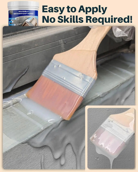 Clear 35Oz Waterproof Sealant Coating for Indoor and Outdoor Use Invisible Water Based Protector applied with a brush