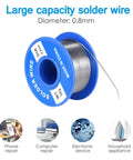 Large capacity solder wire spool, diameter 0.8mm, part of 60W Soldering Iron Kit With Adjustable Temperature and 13 in 1 Pro Grade Electronics Tool Set