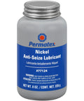 Permatex nickel anti-seize lubricant bottle, 8 oz, gray container with blue label