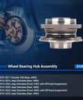 Front And Rear Wheel Hub And Bearing Assembly For Jeep Cherokee 2014 To 2023 And Chrysler 200 2015 To 2017 installation guide