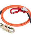 Steel Core Flip Line For Tree Climbing With Half Inch By Eight Foot Wire Rope Heavy Duty Triple Lock Carabiner Adjuster Steel Swivel Snap