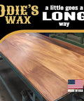 Table finished with Super Hard Wood Wax For Ultra Durable Finish And Extra Lustrous Sheen That Builds On Super Duper Oil And Wood Butter, clear wax for light woods, USA made.