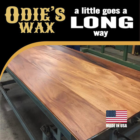 Table finished with Super Hard Wood Wax For Ultra Durable Finish And Extra Lustrous Sheen That Builds On Super Duper Oil And Wood Butter, clear wax for light woods, USA made.